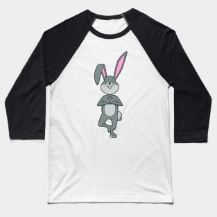 Cartoon rabbit meditates with yoga Baseball T-Shirt